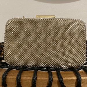 Gold rhinestone clutch